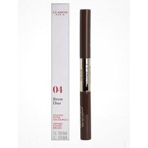 Clarins Brow DUO Defines & Fixes (04) Medium Brown All Skin Types‎ 0.03 OZ